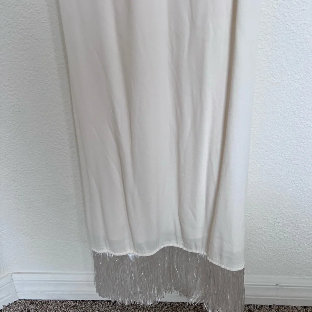 Reformation Ivory Fringe Midi Dress - Picture 6 of 10
